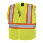 Pioneer Hi Vis 5 Point Tear Away Safety Vest - Adjustable - Poly Mesh Breathable - Hi Vis Yellow/Green