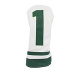 Scott Edward Golf Club Covers 3 Pcs/1Pcs, PU Numbered 1 3 5 Golf Headcovers for Driver and Fairway Wood Fit Most Golf Clubs Classic Look (Green Number 1)