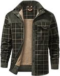 Mr.Stream Men's Outdoor Casual Vintage Long Sleeve Plaid Flannel Button Down Shirt Jacket 3251 Dark Green XL