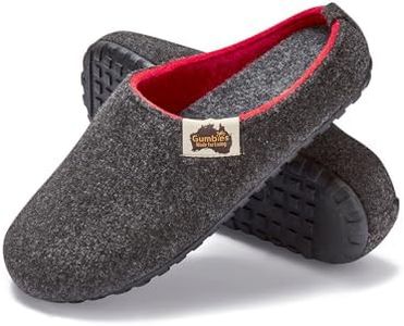 Gumbies Outback Indoor & Outdoor Slippers, Easy Slip On House Shoes with Recycled Materials, Ideas for Gift Giving for Men & Women, Charcoal & Red, UK 8