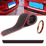 Car Rear Bumper Protector Universal Rear Bumper Guard Rubber Scratch-Resistant Trunk Door Entry Guards for SUV Cars Exterior Accessories, Black and Red (35.8Inch) (Black and Red)