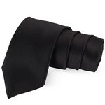 Peluche Refined Coral Black Colored Microfiber Necktie for Men (Black)