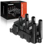 A-Premium Ignition Coil Pack Compatible with Ford, Mazda, Mercury - F-150 01-10, Ranger 01-08, Mustang 01-04, Cougar 01-02, B3000 01-08, Sable 01-05 - 2.5L, 3.0L, 3.8L, 4.2L - for 5F2Z-12029-AD