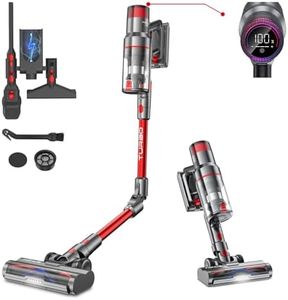 aonus A9 Pro Aspiradora sin Cable 40Kpa 500W, Plegable Aspirador Escoba sin Cable Potente, Autonomía 60 Min con Detección Polvo, Aspirador de Mano para Hogar Suelos Alfombras Pelo de Mascotas