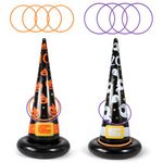 SRIZIAN Halloween Ring Toss Games, Party Toss Game with 8 Rings, Inflatable Throwing Rings Garden Backyard Outdoor Games Sets