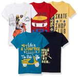 T2F Boy's Solid Regular Fit T-Shirt (10_Multicolor 3 3 4 Years)