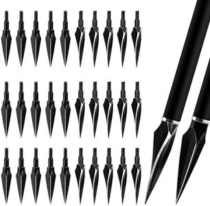 REAWOW Broadheads Hardening Traditional Prctice Arrow Head 30 pcs 100/125 Grain,Traditional Archery Broadheads Compatible Crossbow& Compound Bow& Recurve Bow
