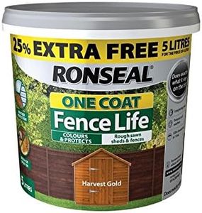 Ronseal RSLFLHGN4LAV One Coat Fence Life Harvest Gold New 4 Litre +25%