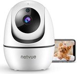 NETVUE Indoor Camera, 1080P FHD 2.4GHz WiFi Pet Camera, Home Camera for Pet/Baby, Dog Camera 2-Way Audio, Indoor Security Camera Night Vision, AI Human Detection, Cloud Storage/TF Card, White