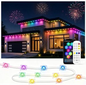 Aiicrgb RGB+IC Permanent Outdoor Light, 500FT with Smart Christmas Lights | 16M colors, DIY Mode, APP & Remote Control, IP67 Waterproof, Music Sync, Timer, Brightness for Party, Holiday & Outdoor Decor