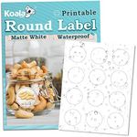 Koala Round Labels 2 Inch, Waterproof Printable Circle Labels for Inkjet and Laser Printer, Matte White, 240 Round Sticker Labels for Brand Logo Stickers, Bottle, Jar Labels