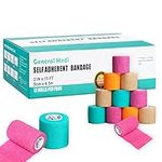 General Medi Self-Adherent Cohesive Tape, Strong Sports Tape for Wrist, Ankle Sprains & Swelling (12 Pack, 5cm x 4.5m)