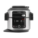 Ninja Foodi 11-in-1 SmartLid Multi-Cooker, 6L, Electric Pressure Cooker & Air Fryer, Layer Mains & Sides with Reversible Rack, Cooks 4 Portions, Dishwasher Safe Parts, Stainless Steel/Black OL550UK