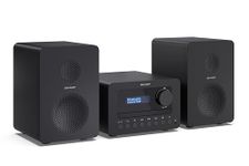 SHARP XL-B520D(BK) Tokyo 40W Hi-Fi Micro System – Compact Stereo with DAB+/FM Radio, Bluetooth 5.0, CD Player, USB MP3 Playback, 2-Way Wooden Speakers, Dual Alarm & Remote Control – Black