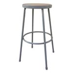 Alera IS6630G Industrial Metal Shop Stool, 30-Inch Seat Ht, Supports 300 lbs, Brown Seat,Gray Back/Base