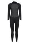 Mountain Warehouse Womens Full Wetsuit – 2.5mm Thickness, UPF 50+, Contour Fit, Adjustable Neck Swimming Wet Suit, Retains Body Heat - One Piece - Spring Summer Jet Black 12-14