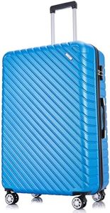 FLYMAX XL 32" Extra Large 4 Wheel Suitcases Spinner Lightweight Luggage ABS Travel Cases Royal Blue 138 Liter with TSA Lock