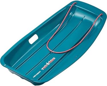 Retrospec Retrorider Plastic Snow Sled – Toboggan Style with Pull Rope, Cold-Resistant Coating, and Hard Bottom for Smooth Downhill Rides – Available in 35" and 48" Sizes for Kids and Adults