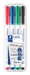 STAEDTLER 301 WP4 Lumocolor Whiteboard Marker Pen - Assorted Colours (Pack of 4)