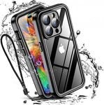 W7ETBEN iPhone 14 Pro Max Waterproof Case, [IP68 Waterproof] Built-in Screen Protector [10FT Military Shockproof] [Dustproof] [Real 360] Full Body Dropproof Phone Case for iPhone 14 Pro Max 6.7-Black