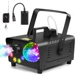 Katomi 800W Fog Machine with Activated Super Beautiful Crystal Magic Ball, Wireless Remote-Controlled Smoke Machine with 4 LED Lights,Huge Fog Output for Halloween, Christmas