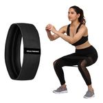 HealthHike Fabric Resistance Band | Loop Hip Band for Women & Men for Hip, Legs, Stretching, Toning Workout | Mini Loop Booty Bands for Glutes, Squats Exercise for Home & Gym (Black)