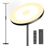 LED Uplighter Floor Lamp 36W, Modern Torchiere Corner Lamp, Standing Lamp with Dimmable Brightness and 4 Color Temperatures, Remote & Touch Control for Living Room Bedroom Office