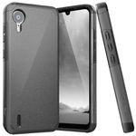 TJS Compatible with Cricket Debut S2 Case, AT&T Calypso 4 Case, Dual Layer Hybrid Magnetic Support Shockproof Drop Protection Phone Case Cover (Gray/Black)