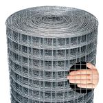 Jordbrux Galvanized Wire Metal Mesh Roll - 0.5m x 25m 0.9mm Hardware Cloth Garden and Animal Enclosure, for Animal Enclosure Chicken Coop Flower Beds Rabbits Wire Fencing