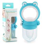 R for Rabbit First Feed Premium Soft Silicon Chewing Soothing Nibbler for Babies | Hygenic & BPA Free| Baby Fruit & Food Veggie Teether | Pacifier/Feeder for Infant 4+ Months (Blue)