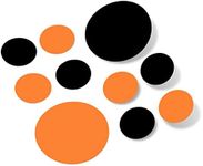 Black/Orange Vinyl Wall Stickers - 2 & 4 inch Circles (150 Decals)