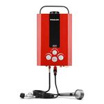GASLAND Outdoors Tankless Water Heater Propane,1.58GPM 6L Portable Hot Water Heater,Overheating Protection,for RV Cabin Barn Camping Boat, Red, BE158R