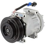 AC Compressor & 126mm 7 Groove A/C Clutch Replaces Sanden SD7H15 4577 w/ 12v Coil & 2-Wire Clutch Switch - BuyAutoParts 60-04323NA
