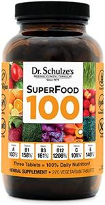 Dr. Schulze's | SuperFood 100 | Vitamin & Mineral Herbal Concentrate | Dietary Supplement | Daily Nutrition & Increased Energy | Gluten-Free & Non-GMO | Vegan & Organic | 270 Tabs | Packaging May Vary