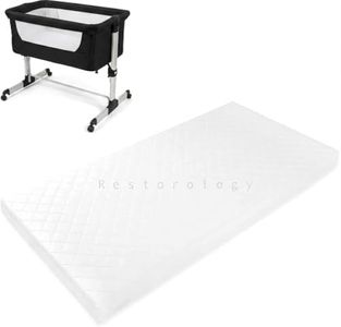 Bedside Travel Cot Toddler Infant Bed Crib Mattress - Babylo Cozi Sleeper – Extra Thick & Soft Foam With Antibacterial Removable Cover, Expert Recommended, White | Size : 44 cm x 87 x 5 cm