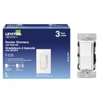 Leviton 3-Pack Decora Universal Rocker Dimmer with Slide Bar, DSL06-3PW, White