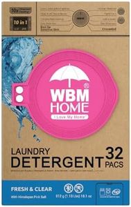 WBM Home Laundry Detergent Pods, 32 Count | Fresh & Clear Unscented | Laundry Pods 10x Ultrapower Cleaning With Color Protection and Eco-Friendly Packaging