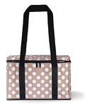 Kate Spade New York Soft Sided Insulated Portable White Polka Dot Large Cooler Bag with Shoulder Straps, Jumbo Dot