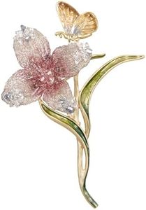 SHE'S FREE STYLE JUST FOR YOU She’s [Monet Impression] Luxury Embroidered Flower Brooch, Original High-End Fashion Floral Lapel Pin, Exquisite Boutique Design (A0), Pink