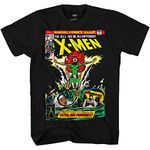 Marvel Mens Comics Group Shirt - X-Men Phoenix Mens Tee - Throwback Classic T-Shirt (Black Phoenix, XX-Large)