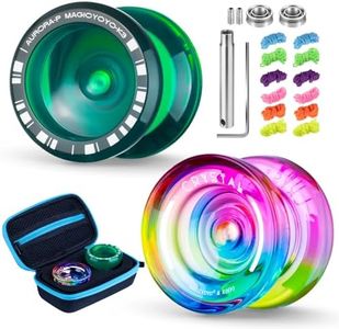 MAGICYOYO K3 + K2 Professional Yoyo Set - 2 Packs Responsive & Unresponsive Yoyos for Kids Beginners and Advanced, Pro Dual Yo-yos with 12 Strings, Gift Case, Bearing Kits ( K3 Green + K2 Gradient)