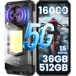 OUKITEL WP56 Rugged Smartphone 5G - Android 15 Phone, 36GB +512GB/2TB, 16000mAh Rugged Phones, Ultra-Bright Camping Light, 108MP Camera, 120Hz 6.8", 5G Smartphones Waterproof, NFC/GPS/OTG, 2025