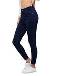 Miss Chase Women's Skinny Fit High/Mid Rise Regular Length Stretchable Denim Jeans (MCSS21DEN99-38-71-30, Navy Blue, 30)