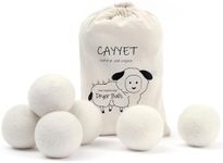 CAYYET Wool Dryer Balls 6 Pack, Laundry Reusable Reduce Clothing Wrinkles, Natural Fabric Softener 100% Organic Premium New Zealand Wool, Lint Free, Anti Static, Dryer Balls for Dryers