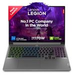 Lenovo Legion 5 Intel Core i7-14650HX 16" (40.64cm) WQXGA IPS 350Nits 165Hz Gaming Laptop (16GB/1TB SSD/Win 11/Office 2021/NVIDIA RTX 4070 8GB/100%sRGB/Alexa/3 Month Game Pass/Grey/2.3Kg), 83DG009DIN