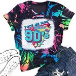 Take Me Back to The 90's Shirt Women 90s Outfit Tee Vintage Crew Neck Tops Tee for Birthday Party Gift, Tie Dye black, Medium