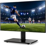 5Rcom Universal Swivel TV Stand for 27-60 inch Curved/Flat Screen TVs, Table Top TV Base Replacement Holds up to 88 lbs, Height Adjustable TV Stand Mount with Tempered Glass Base, MAX VESA 400x400mm