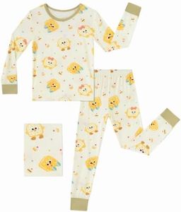 GUISBY Baby Rayon of Bmamoo Printed Pajamas Set Long Sleeve 2 Piece 5-6T