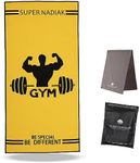 super NADIAK Gym Towel-Microfiber Towel-Microfiber Sheet Ideal for Weight Room,Towel for Workouts Both Indoors and Outdoors Sport,Fitness,Gym (Yellow)