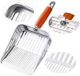TabifurKitc 304 Stainless Steel Cat Litter Scoop, One-Piece Pressed Design Litter Scoop, Durable Anti-Break Handle, Easy to Clean, Can Filters Small Litter Clumps
